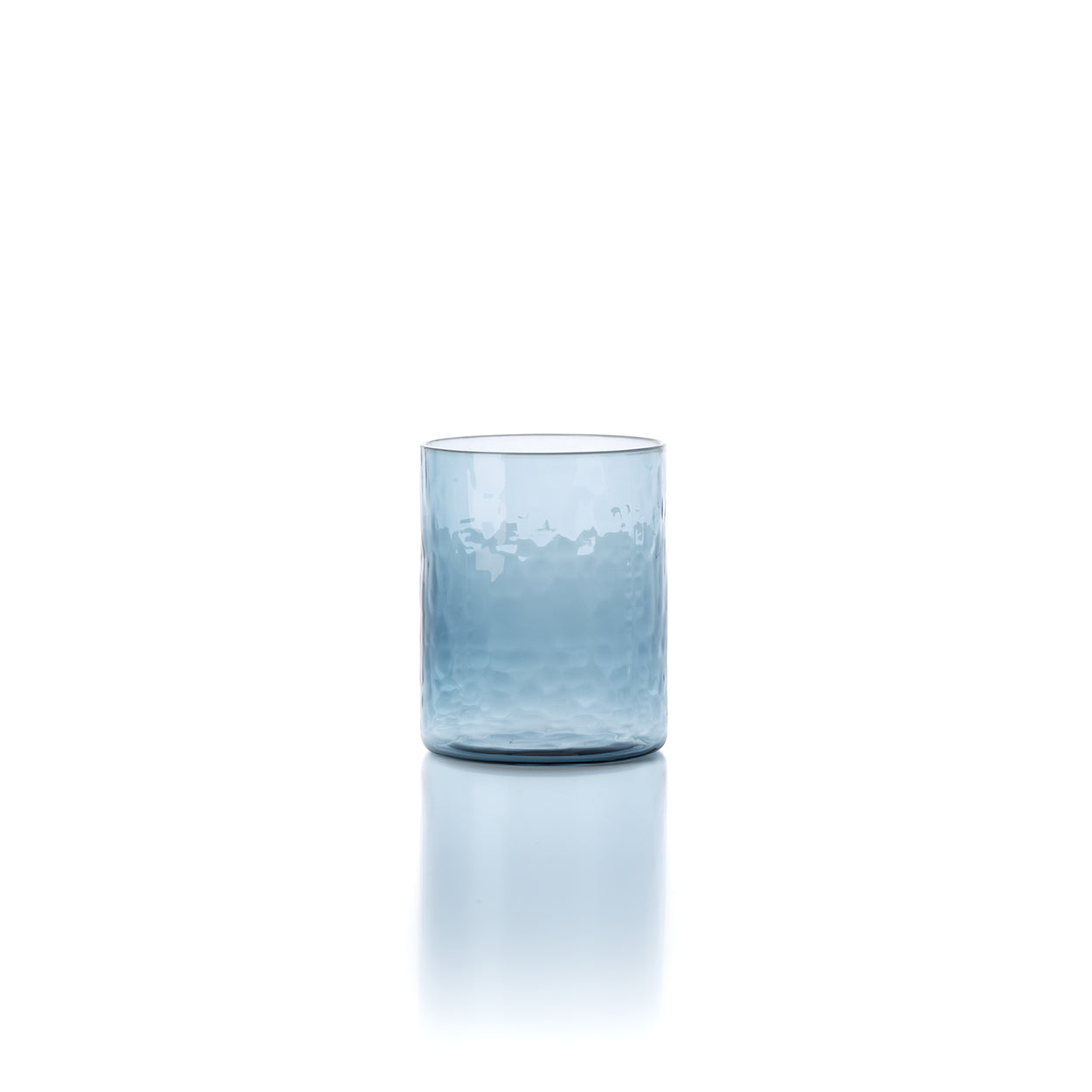 Pack de 6 Copos Altos Martelados Azure em Vidro Azul-Claro — 363 ml