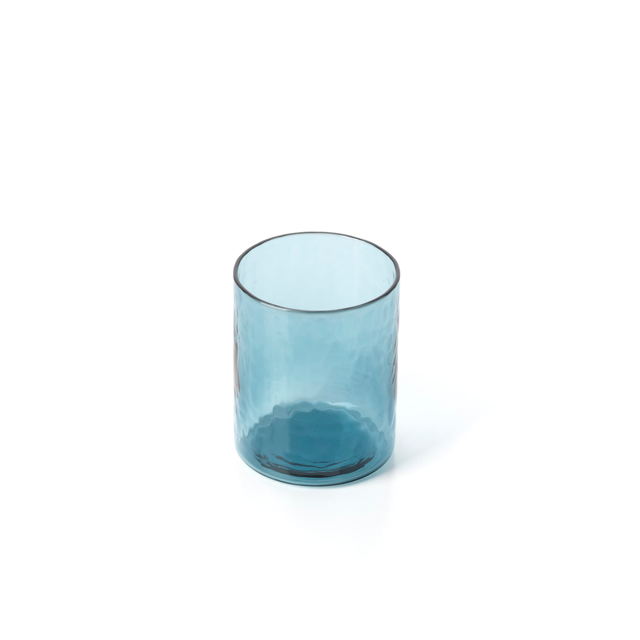 Pack de 6 Copos Altos Martelados Azure em Vidro Azul-Claro — 363 ml