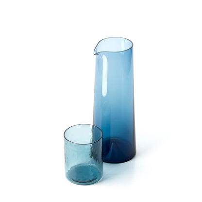 Pack de 6 Copos Altos Martelados Azure em Vidro Azul-Claro — 363 ml