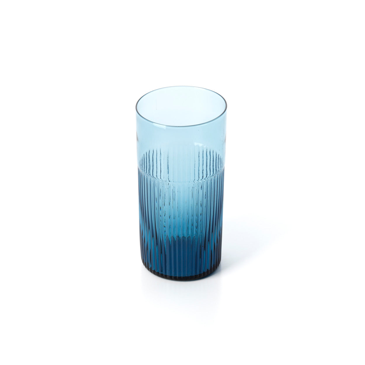 Pack de 6 Copos Altos Ondulados Azure em Vidro Reciclado, Azul — 15,3 cm