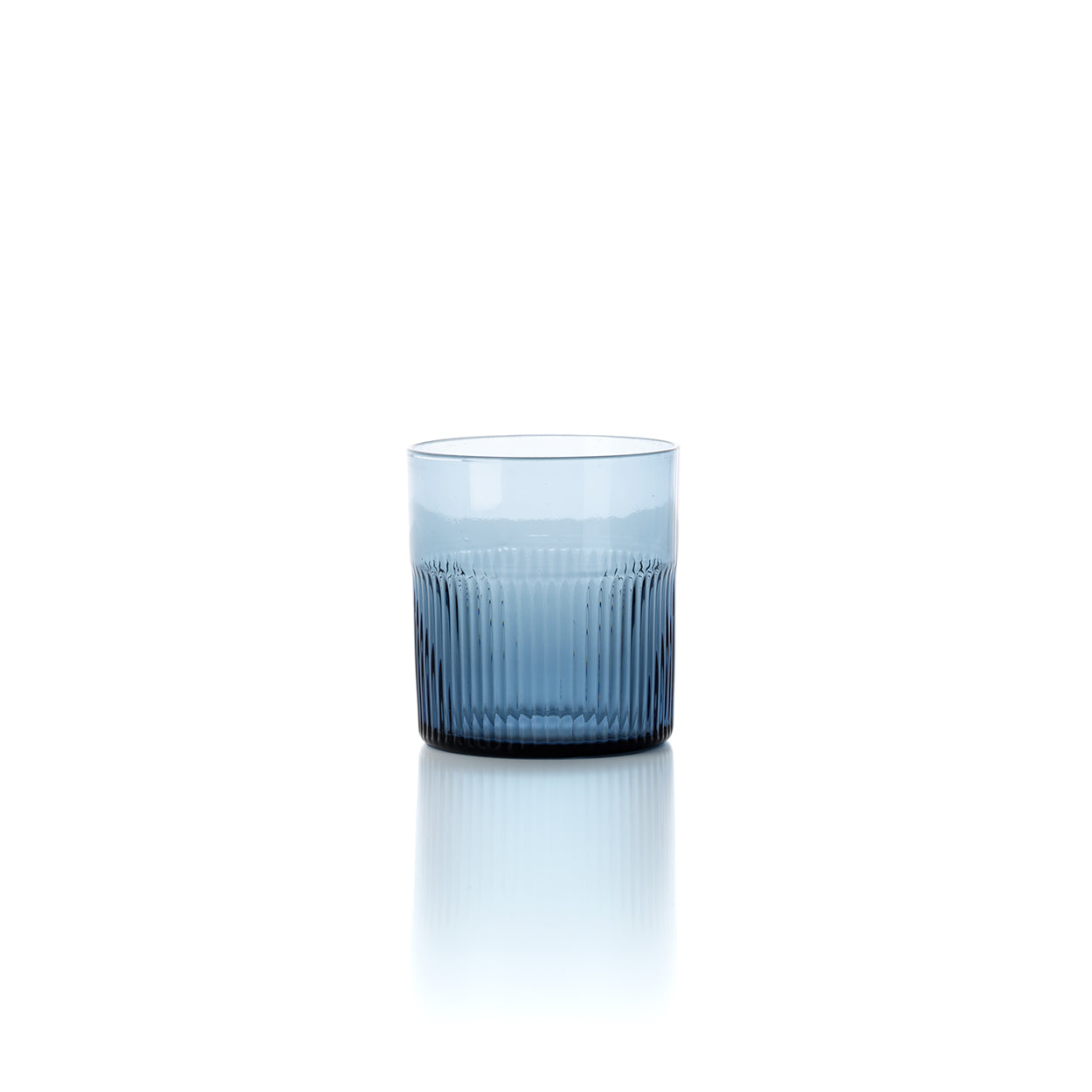 Pack de 6 Copos Baixos Ondulados Azure em Vidro Reciclado, Azul — 9,5 cm