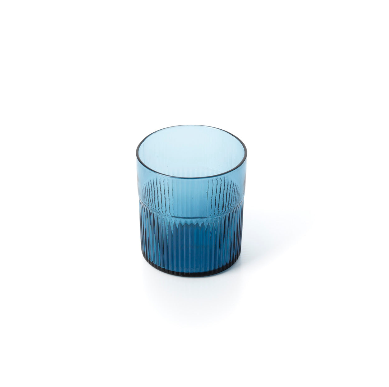 Pack de 6 Copos Baixos Ondulados Azure em Vidro Reciclado, Azul — 9,5 cm
