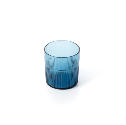 Pack de 6 Copos Baixos Ondulados Azure em Vidro Reciclado, Azul — 9,5 cm