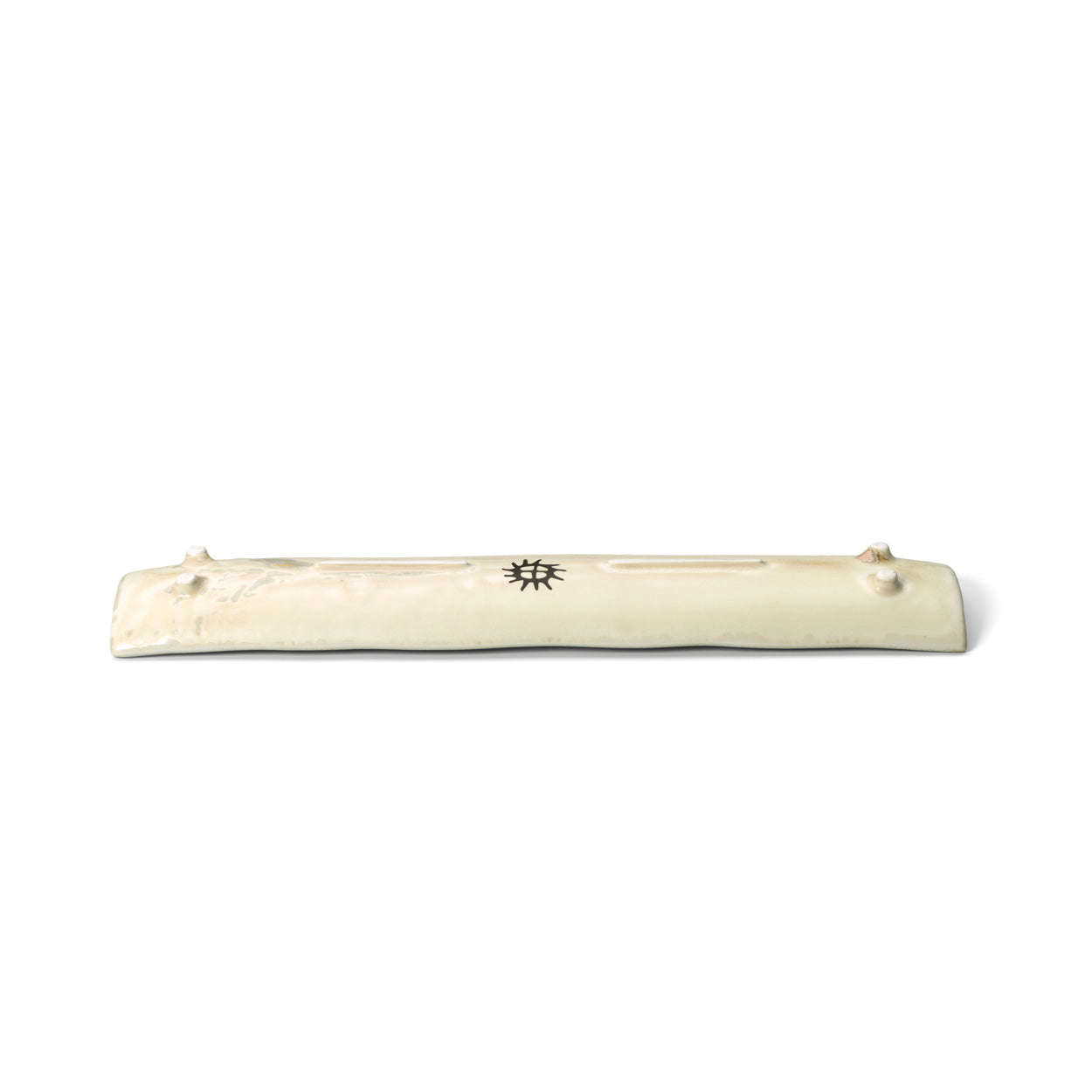 Travessa Longa Da Rocha em Cerâmica Branco-Mel — 39 × 8 cm