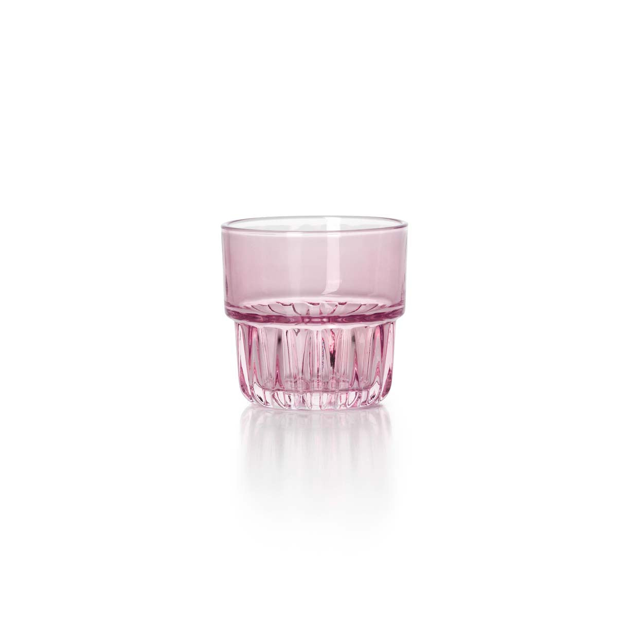 Pack de 6 Copos Facetados em Vidro Rosa Blush — 8,3 × 8 cm
