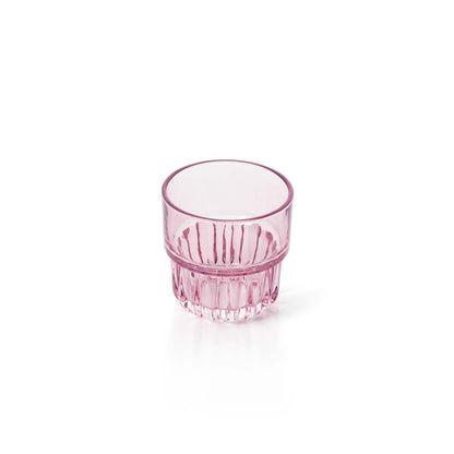 Pack de 6 Copos Facetados em Vidro Rosa Blush — 8,3 × 8 cm