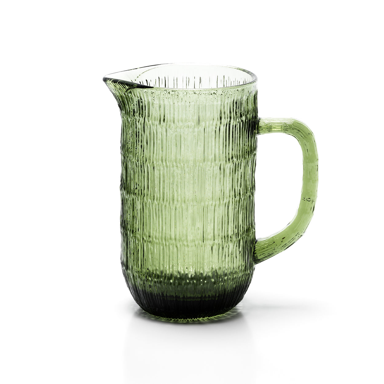 Jarro Moss Ripple em Vidro Reciclado Verde — 20,5 cm