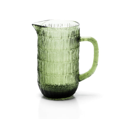 Jarro Moss Ripple em Vidro Reciclado Verde — 20,5 cm