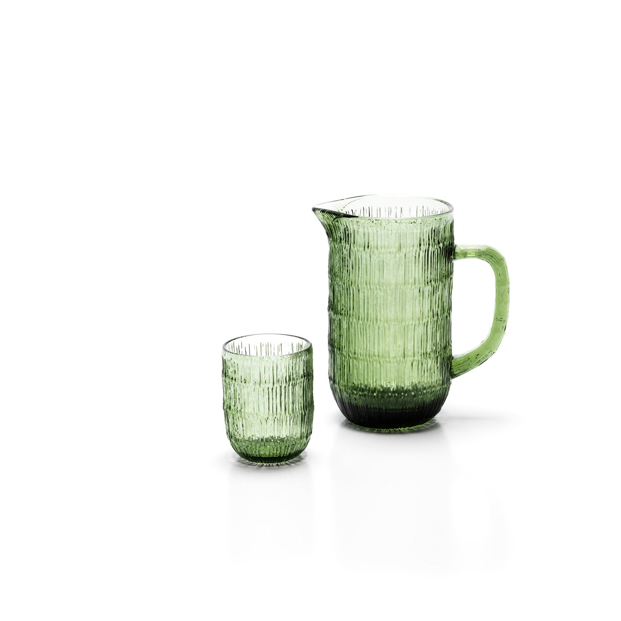 Jarro Moss Ripple em Vidro Reciclado Verde — 20,5 cm