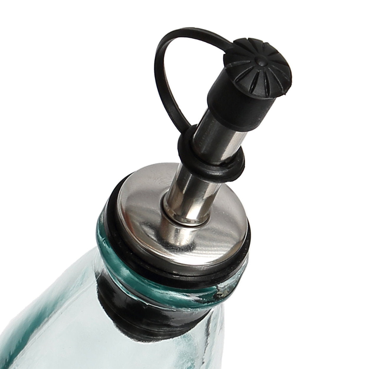 Light-Blue Glass Olive Oil Bottle No. 03 — 23 cm