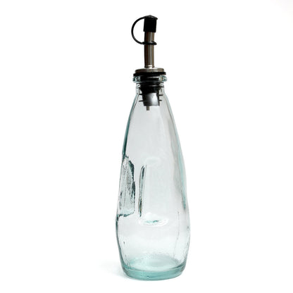Light-Blue Glass Olive Oil Bottle No. 03 — 23 cm