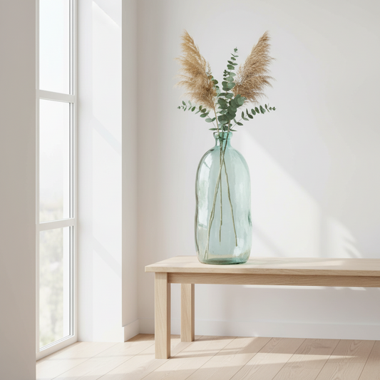 Vaso Jinsuo em Vidro Azul — Ø 34 × 73 cm