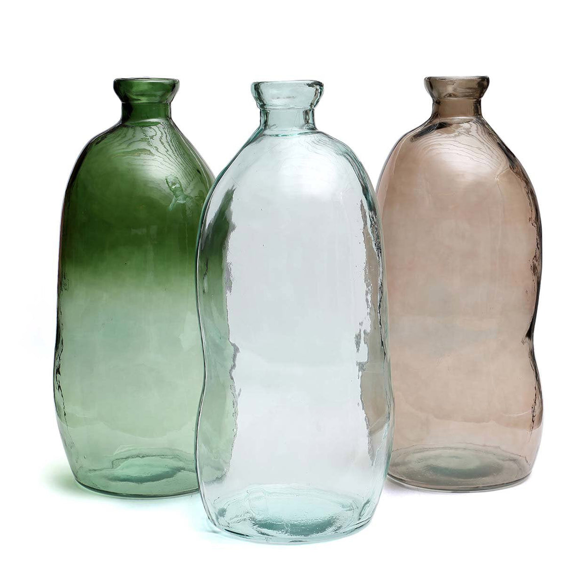 Jarrón Jinsuo de cristal azul — Ø 34 × 73 cm