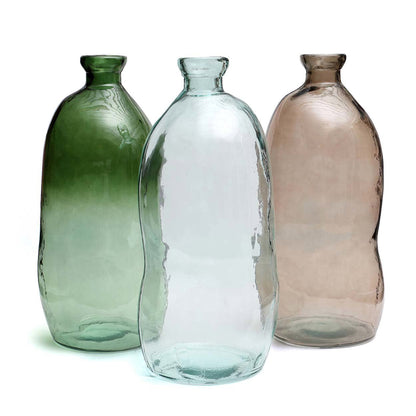 Jarrón Jinsuo de cristal azul — Ø 34 × 73 cm