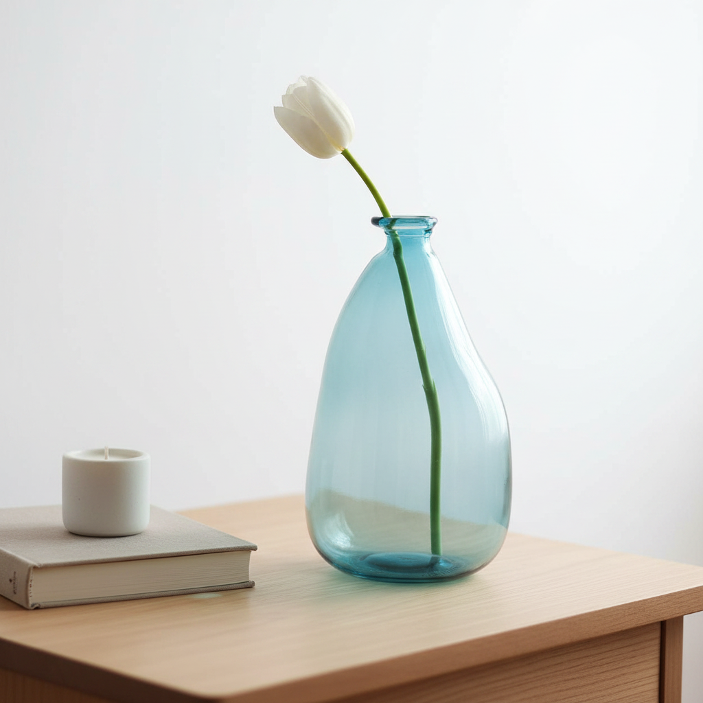 Shudi Vase in Recycled Glass — Blue