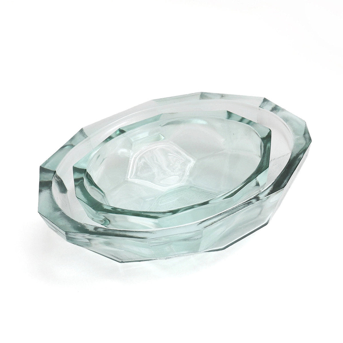 Blue Glass Origami Bowl — L