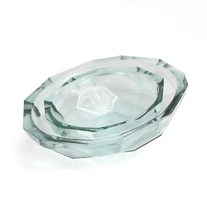 Blue Glass Origami Bowl — L