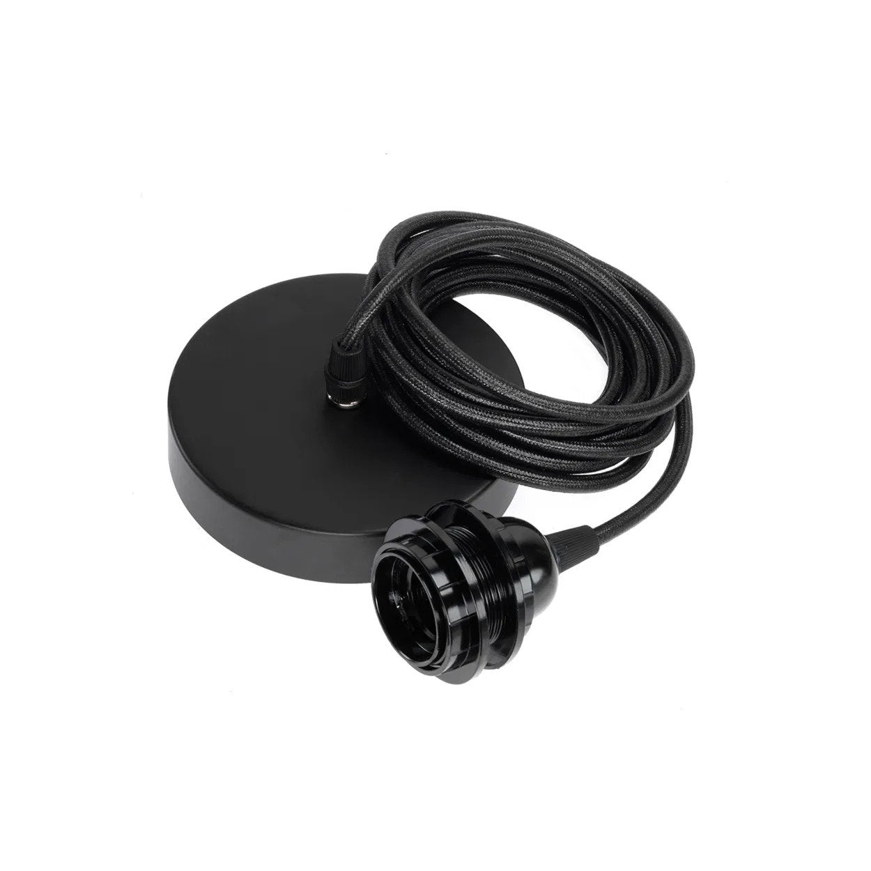 Conjunto de Cabo para Candeeiro Pendente — Preto, 1 Casquilho