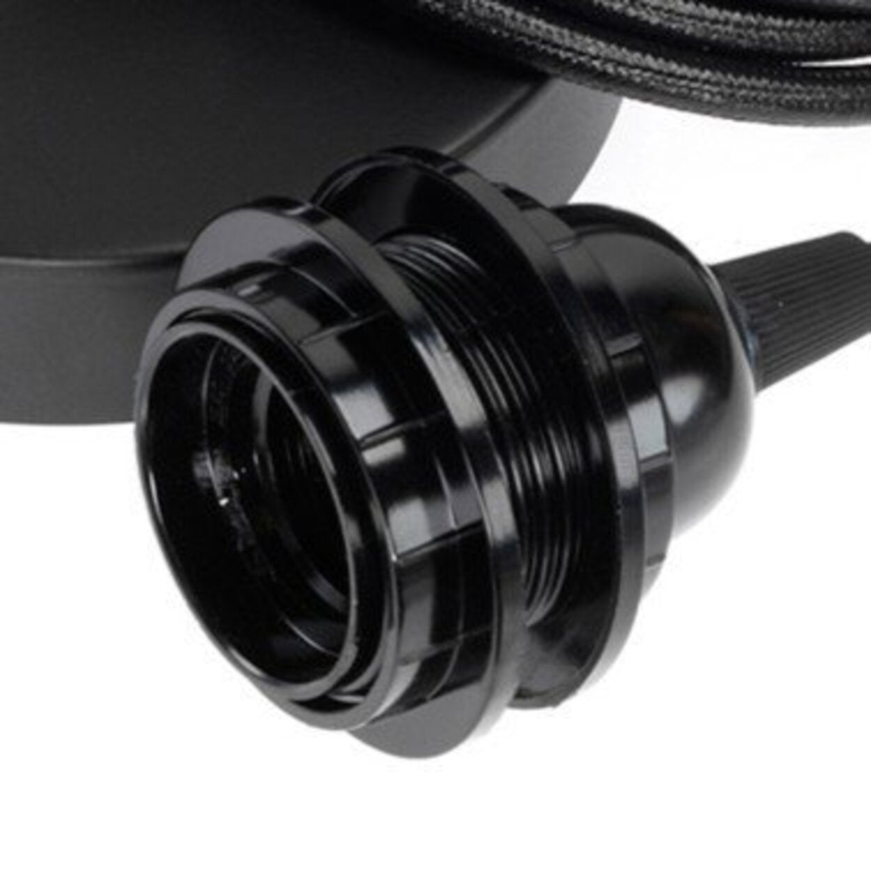 Conjunto de Cabo para Candeeiro Pendente — Preto, 1 Casquilho