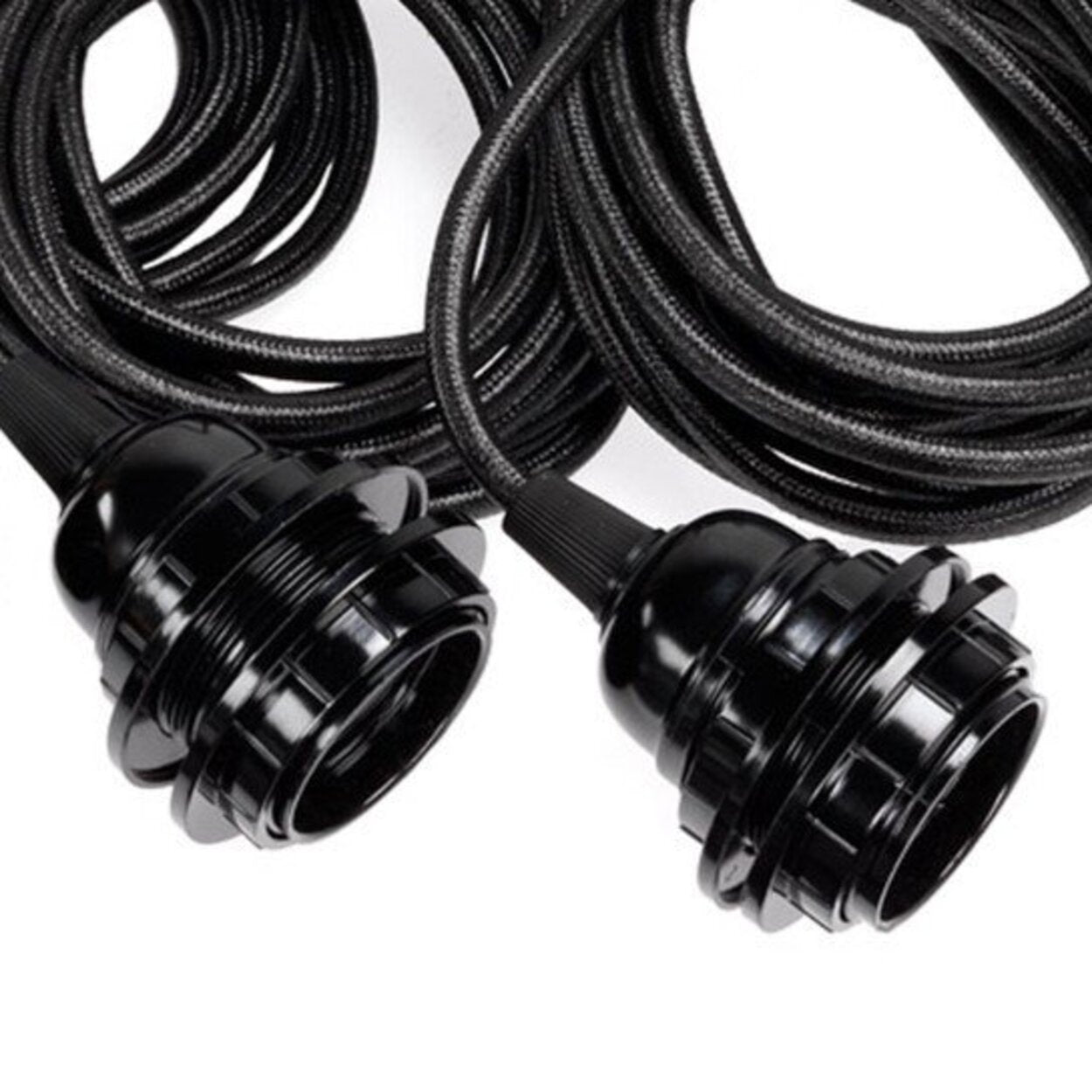 Conjunto de Cabo para Candeeiro Pendente — Preto, 3 Casquilhos