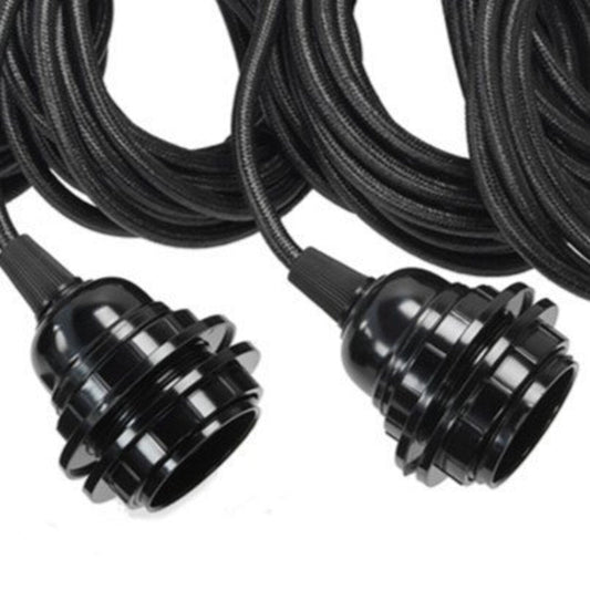 Conjunto de Cable para Lámpara Colgante — Negro, 5 Casquillos