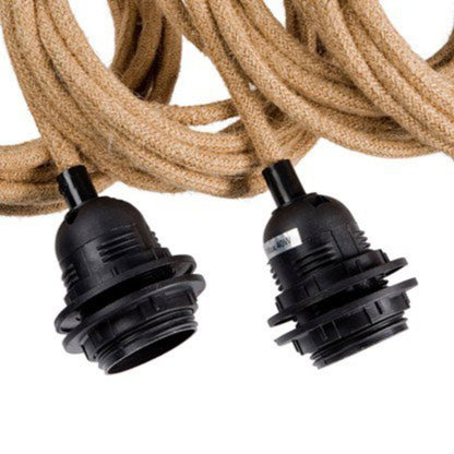 Pendant Lamp Cable Set — Natural and Black, 5 Sockets