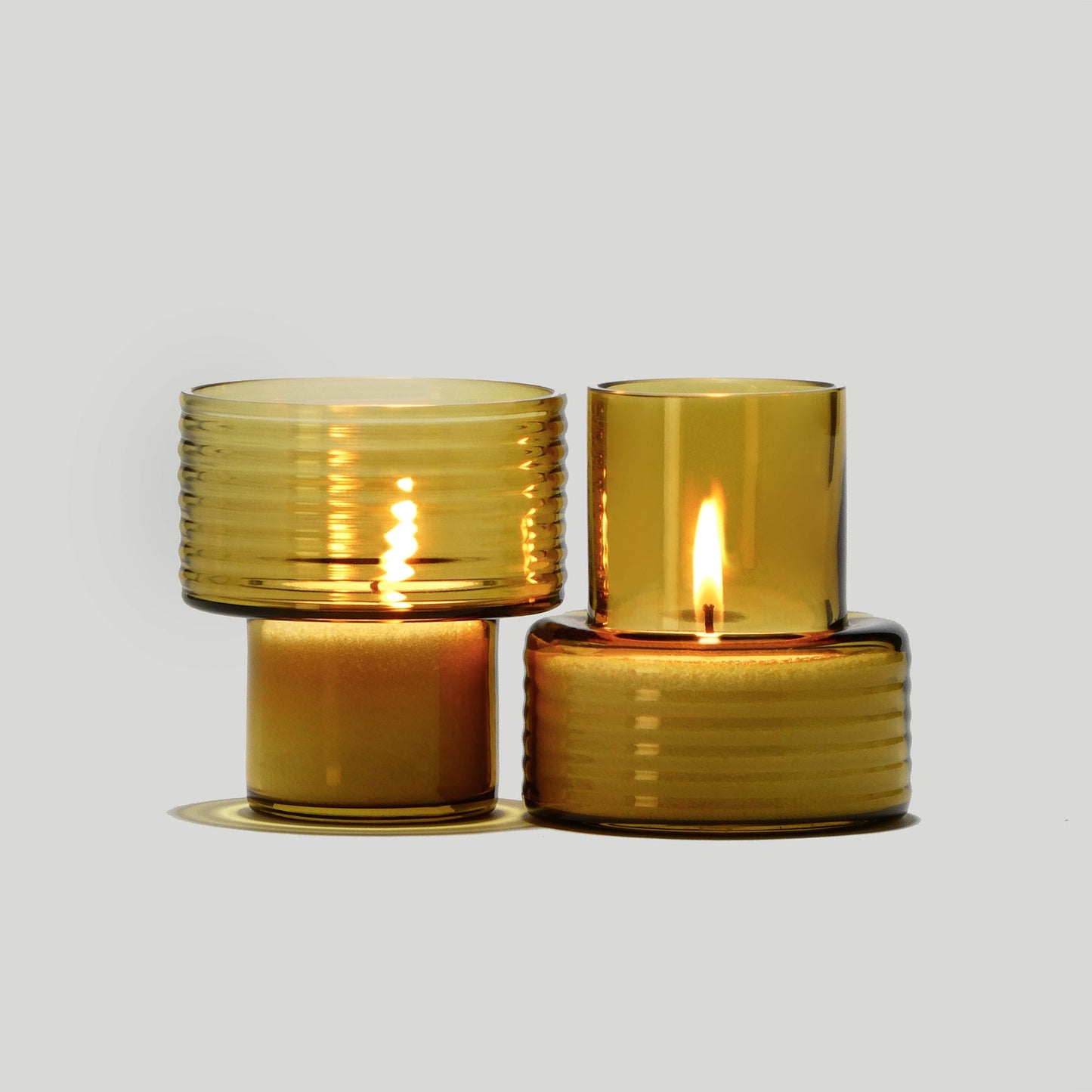 Conjunto 2 castiçais GLOW TOGETHER mostarda — vista geral