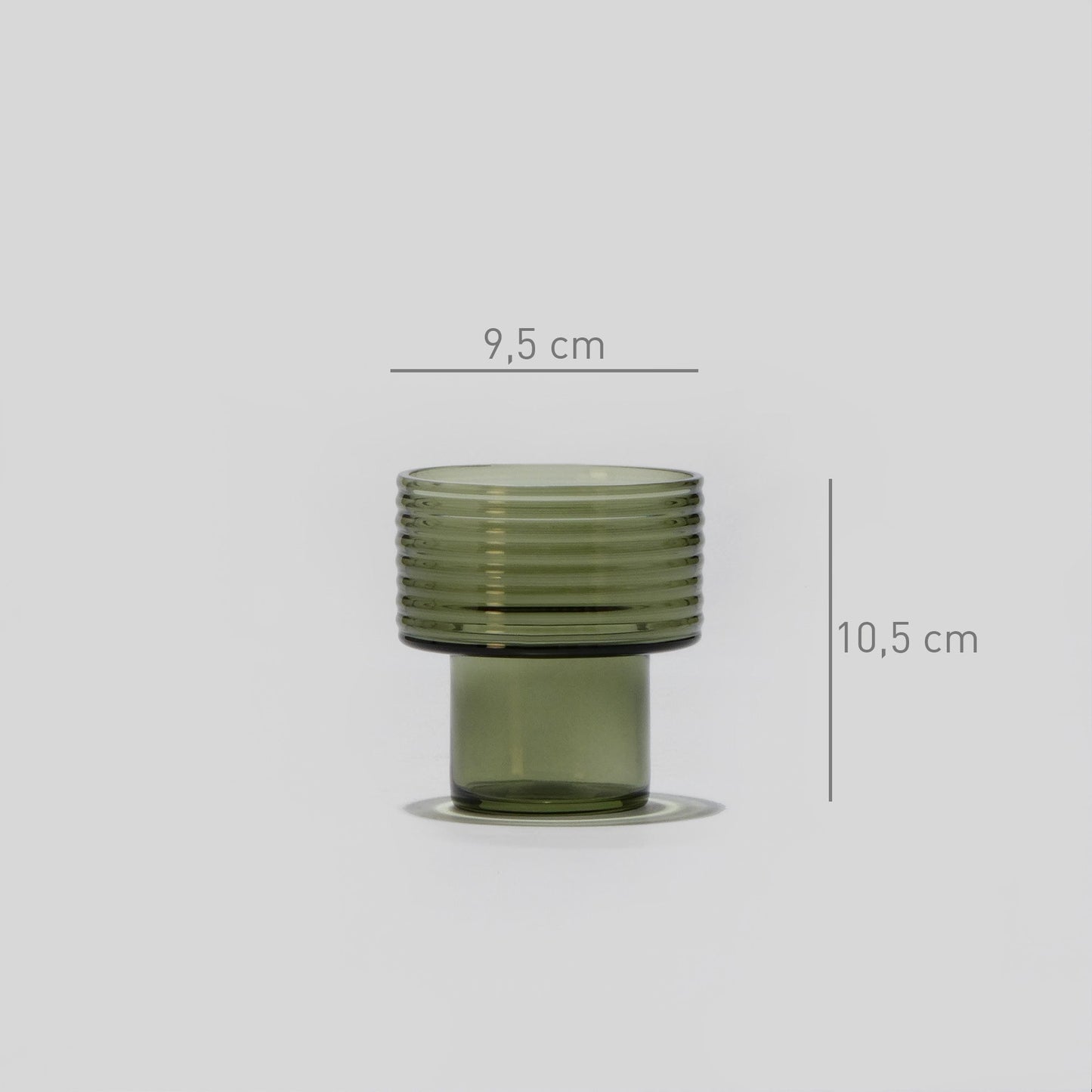 Castiçais GLOW TOGETHER verde fumado — dimensões pequeno hi