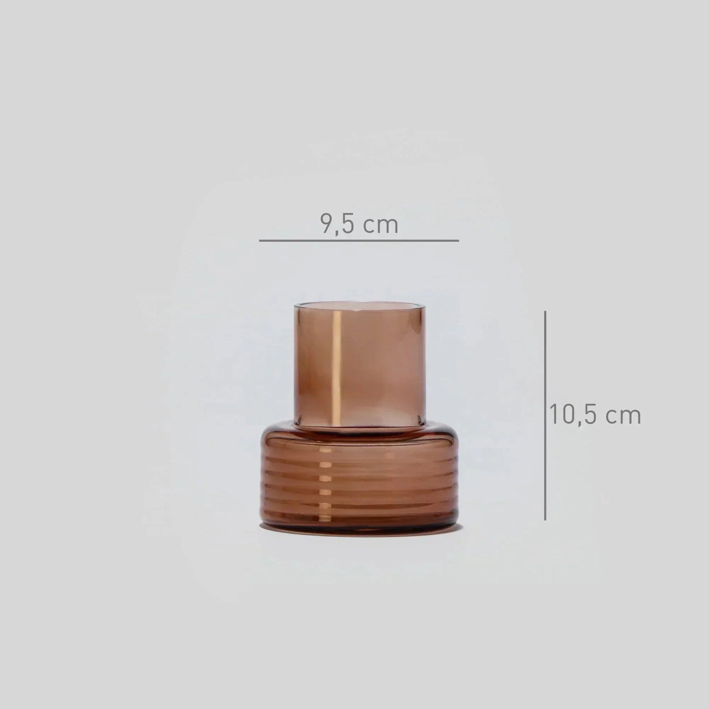 Castiçal GLOW TOGETHER pequeno low mocha mousse — dimensões