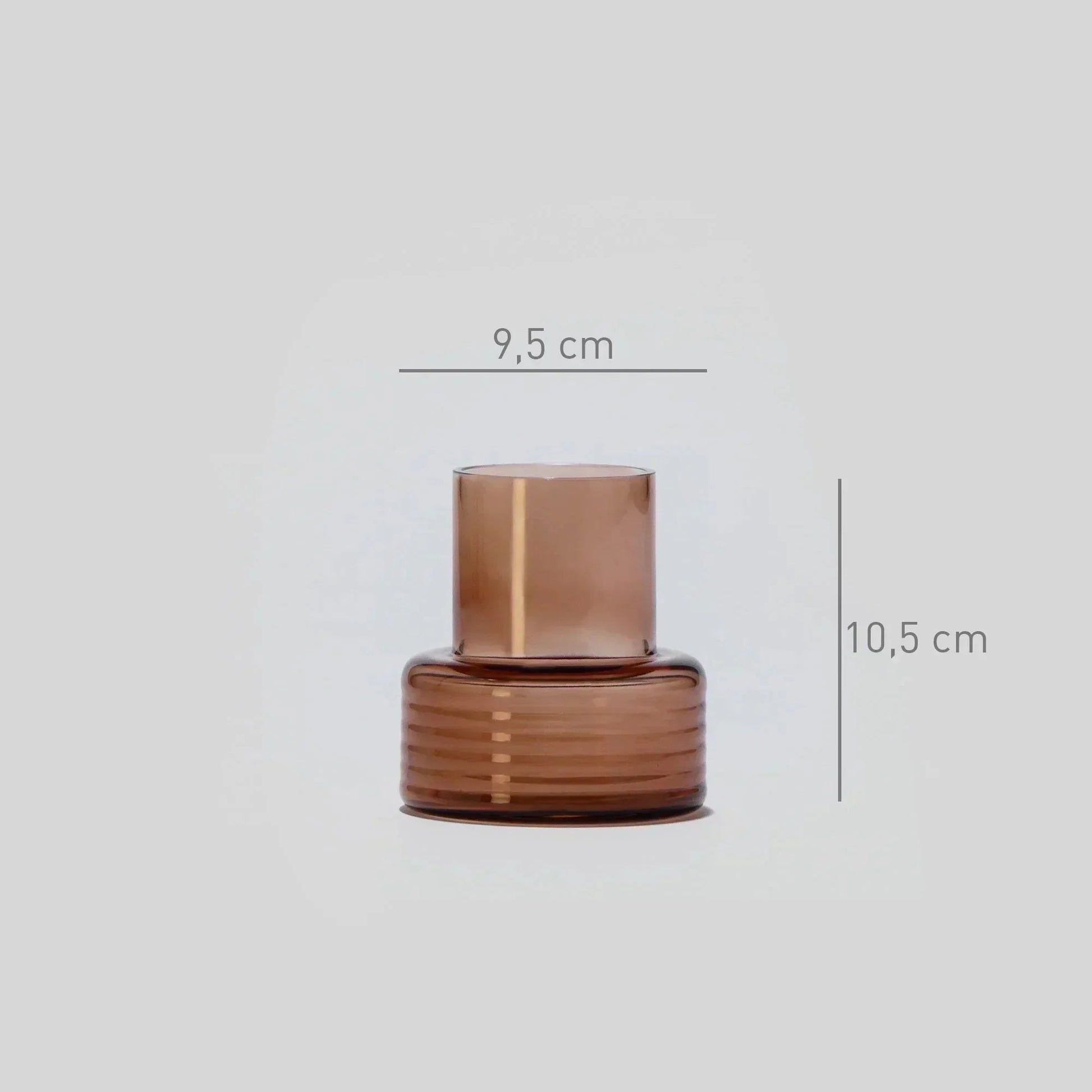 Castiçal GLOW TOGETHER pequeno low mocha mousse — dimensões