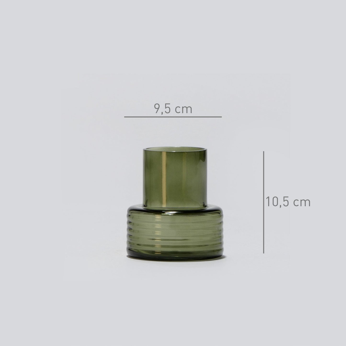 Castiçais GLOW TOGETHER verde fumado — dimensões pequeno low