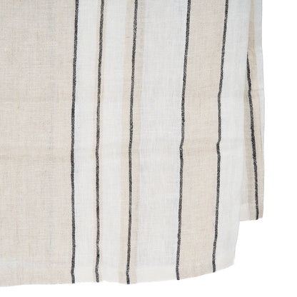Toalha de Mesa Provence em Linho Natural com Riscas — 150 × 250 cm