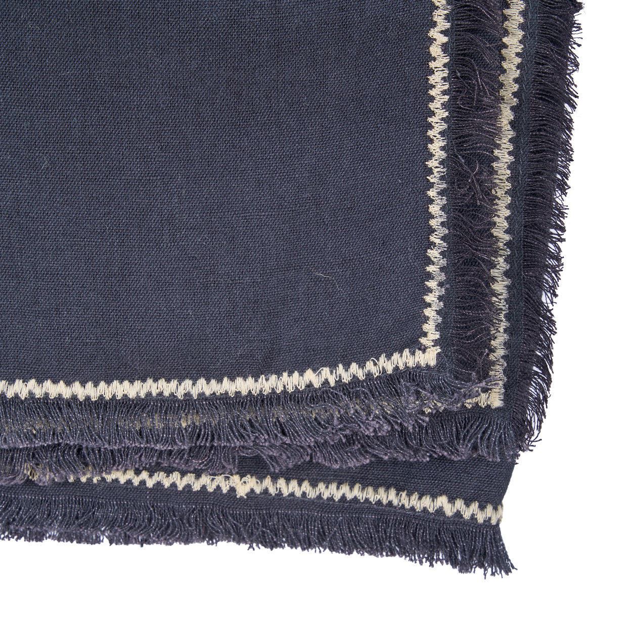 Toalha de Mesa Toscana em Linho Cinzento com Risca — 150 × 300 cm