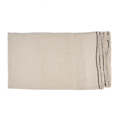 Tuscany Tablecloth in Natural Linen with Stripe — 150 × 250 cm