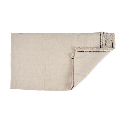 Toscana Natural Linen Striped Tablecloth — 150 × 300 cm