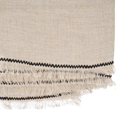 Toscana Natural Linen Striped Tablecloth — 150 × 300 cm