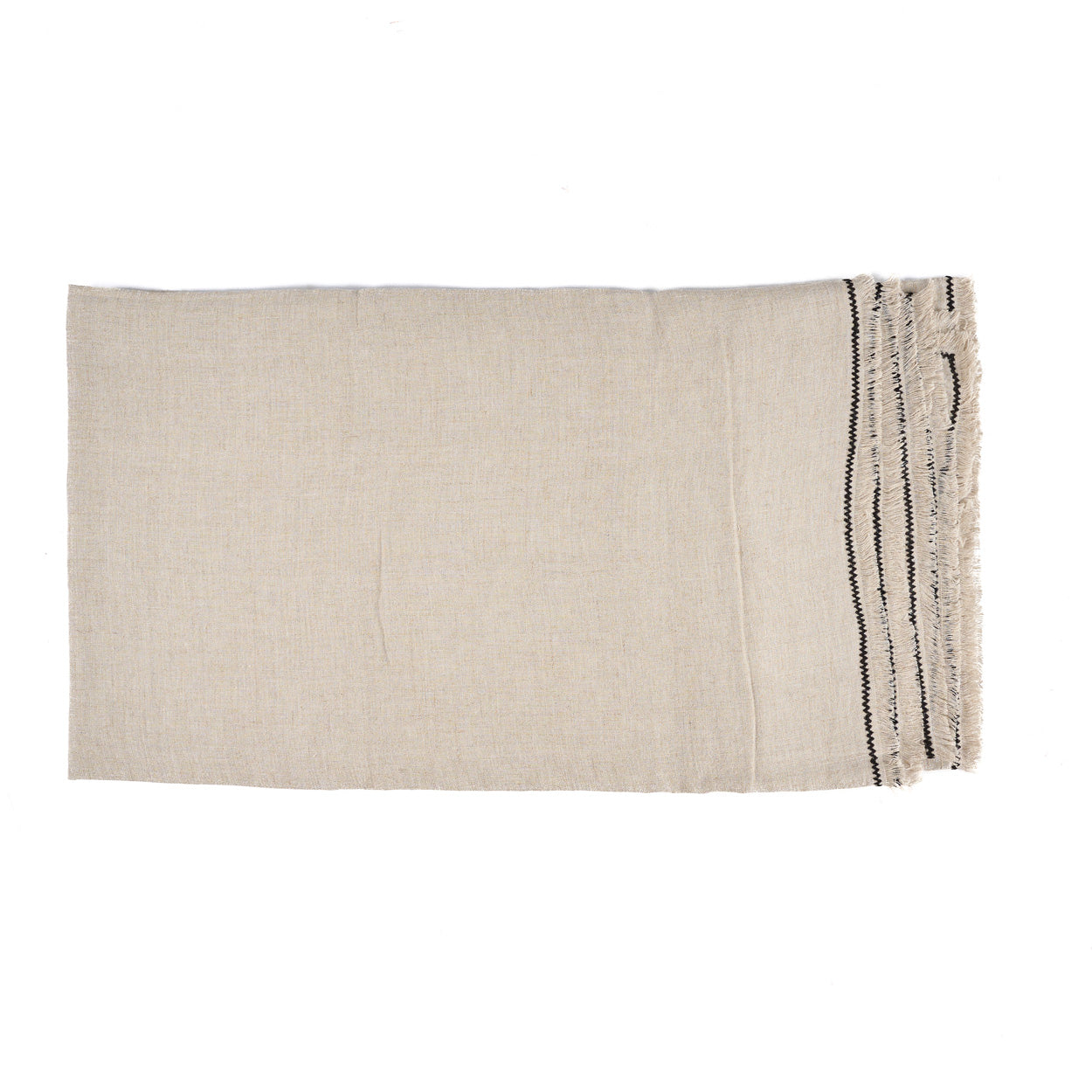 Toscana Natural Linen Striped Tablecloth — 150 × 300 cm
