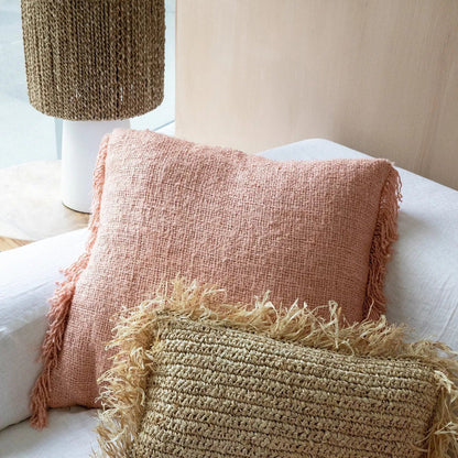 Oh My Gee Cotton Cushion Cover — Salmon Pink — 60x60