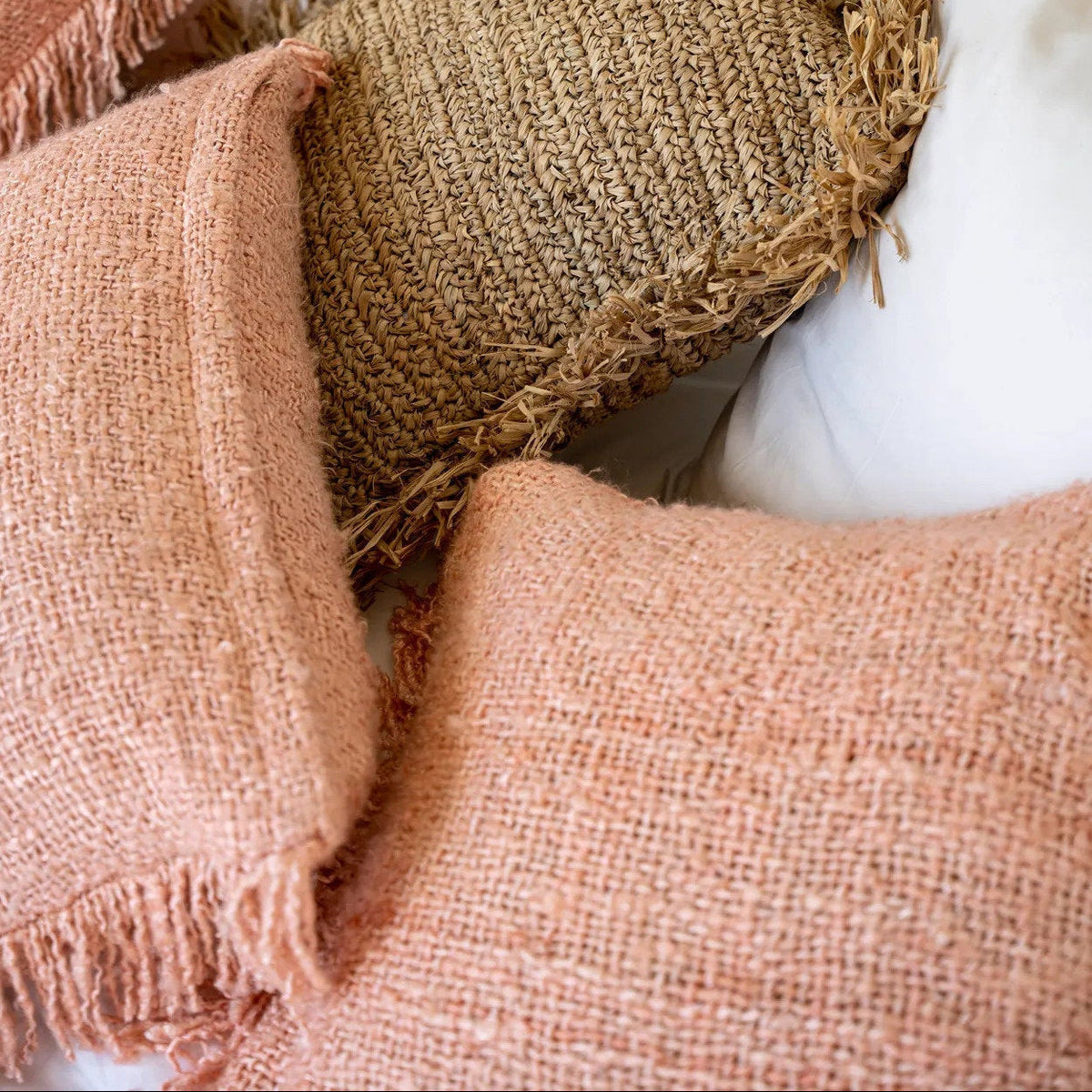 Oh My Gee Cotton Cushion Cover — Salmon Pink — 60x60