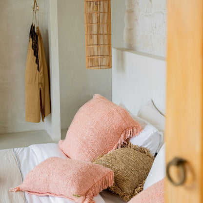 Oh My Gee Cotton Cushion Cover — Salmon Pink — 60x60