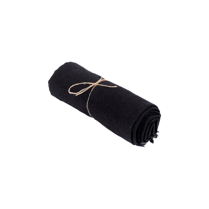 Linen Tablecloth — Black — 150×150