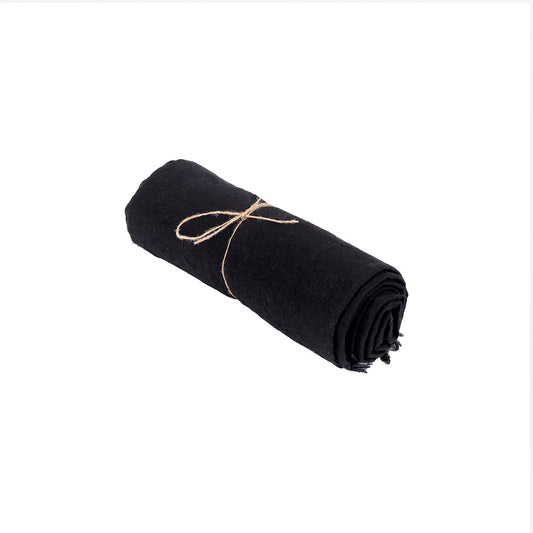 Linen Tablecloth — Black — 150×200