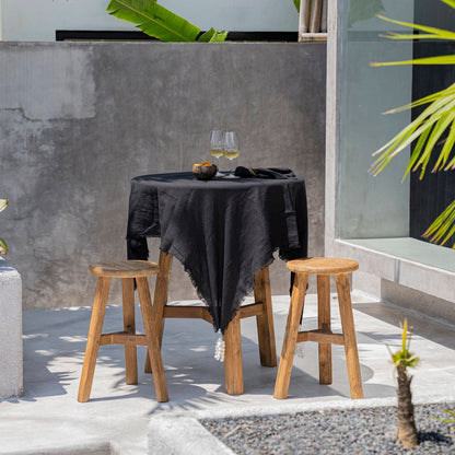 Mantel de Lino — Negro — 150×200