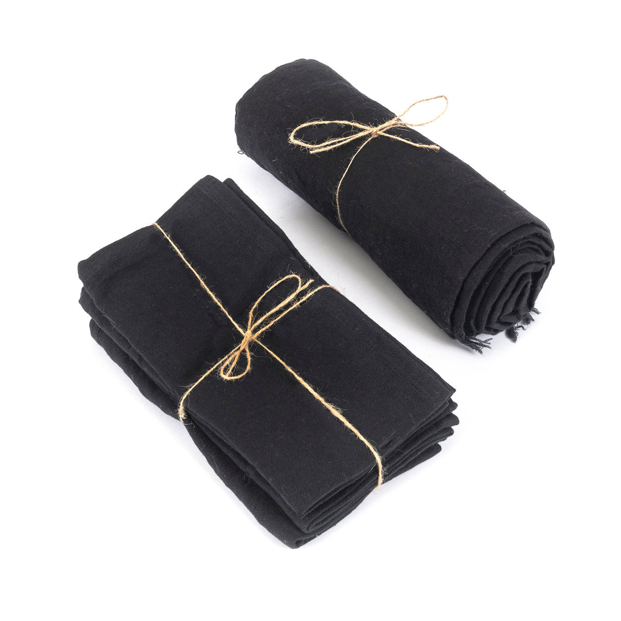 Linen Tablecloth — Black — 150×200