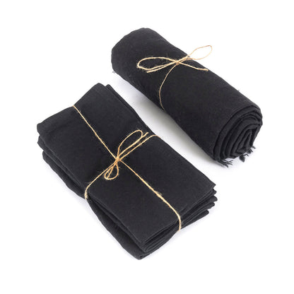 Linen Tablecloth — Black — 150×200