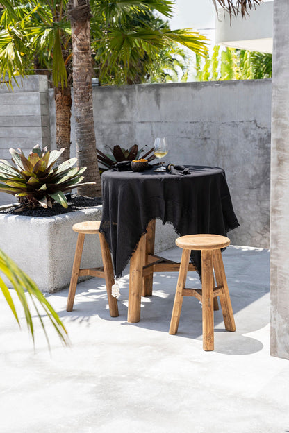 Linen Tablecloth — Black — 150×200