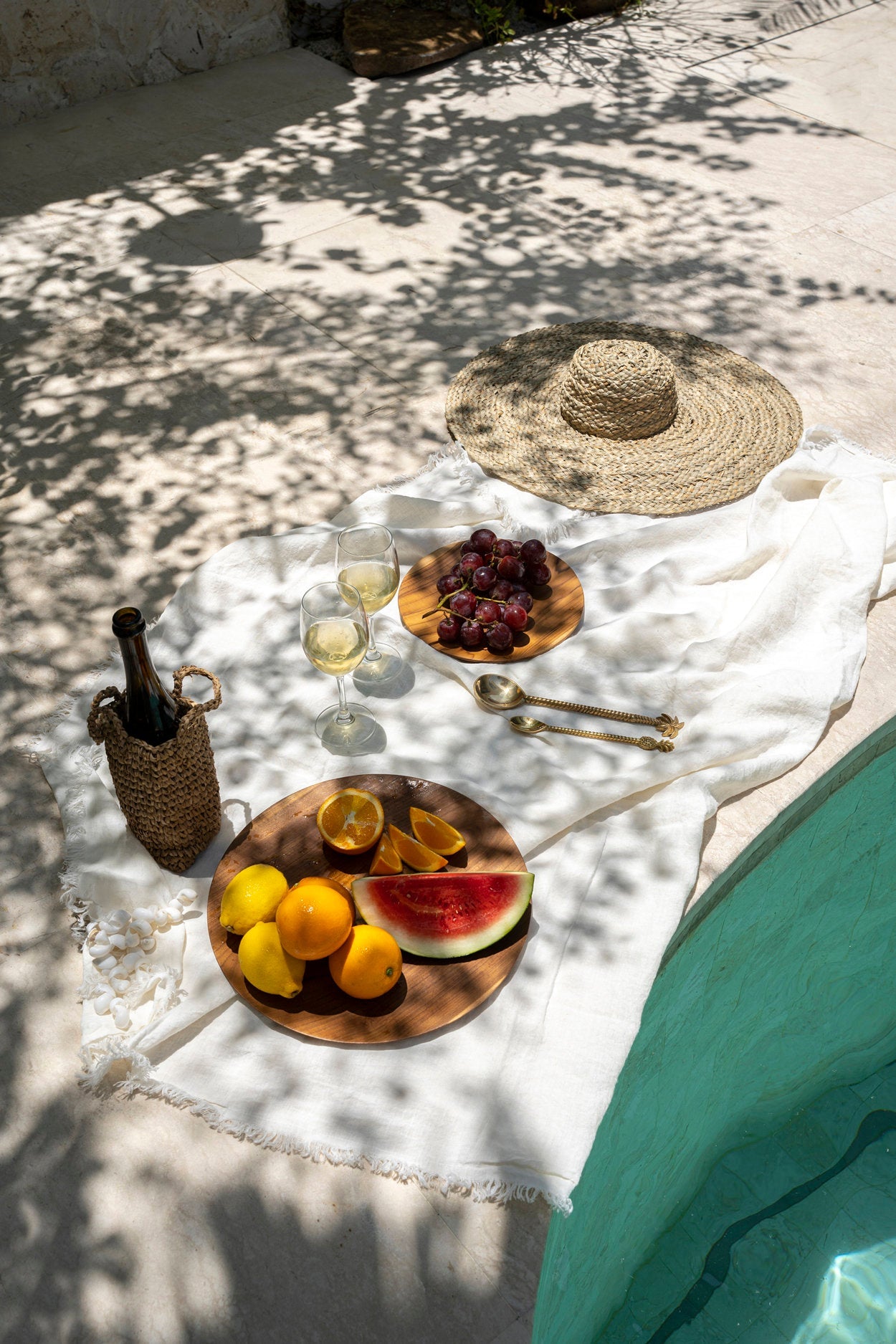 Linen Tablecloth — White — 150×150