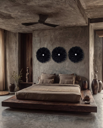 Juju Raffia Tapestry — Black
