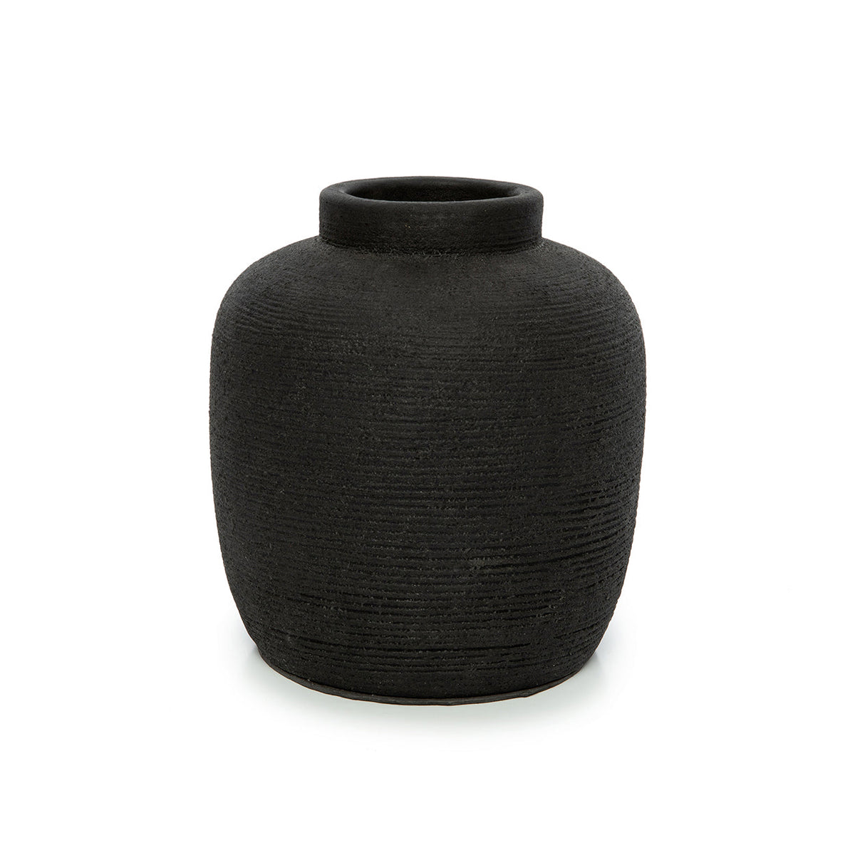 Peaky Terracotta Pot — Black — M