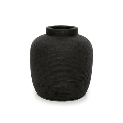 Peaky Terracotta Pot — Black — M